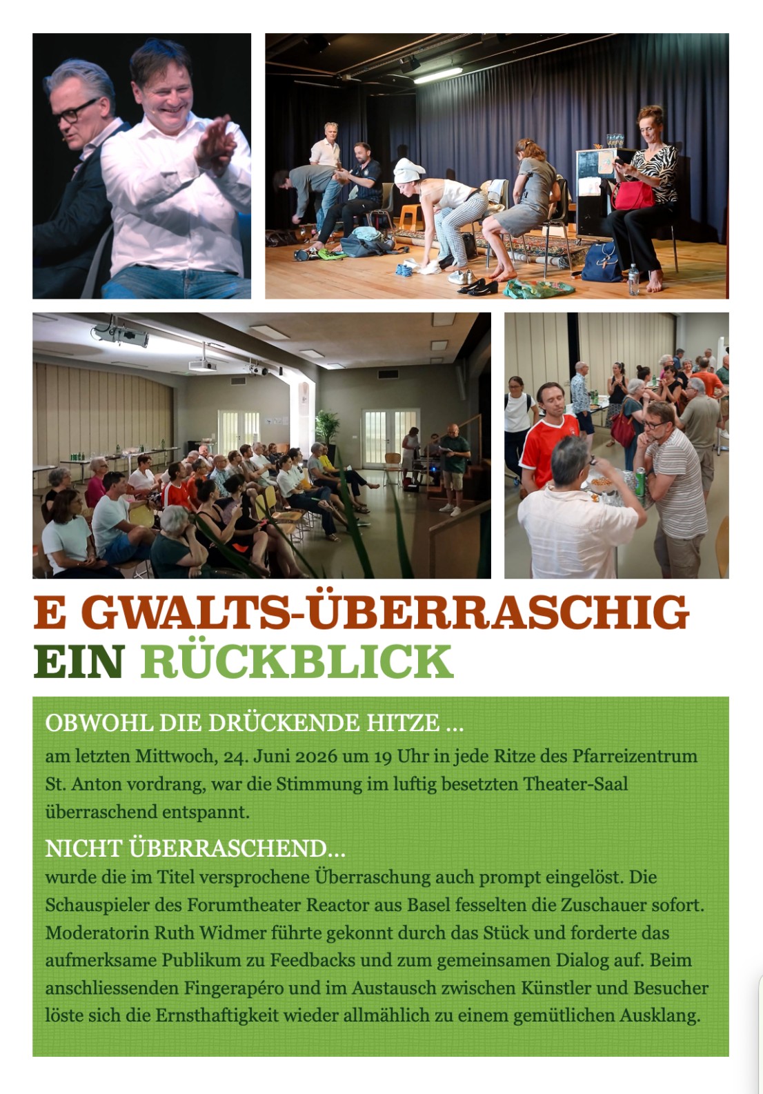Rückblick auf «E Gwaltsüberraschig»